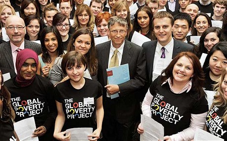 Bill Gates working with his foundation. (http://www.telegraph.co.uk/comment/telegraph-view/ ())